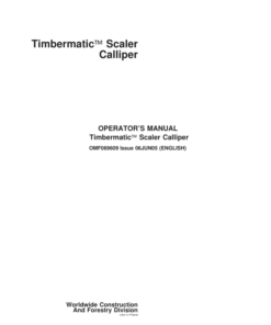 John Deere SCALER CALLIPER Measuring And Control Systems Operator's Manuals (F069609)