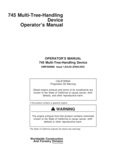 John Deere 745 Harvesting Heads Operator's Manuals (F069889)
