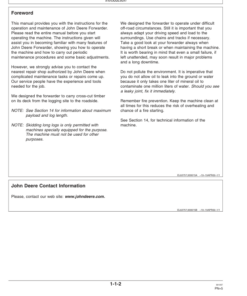 Alternative view of John Deere 810D Forwarders Operator's Manuals (F071558)