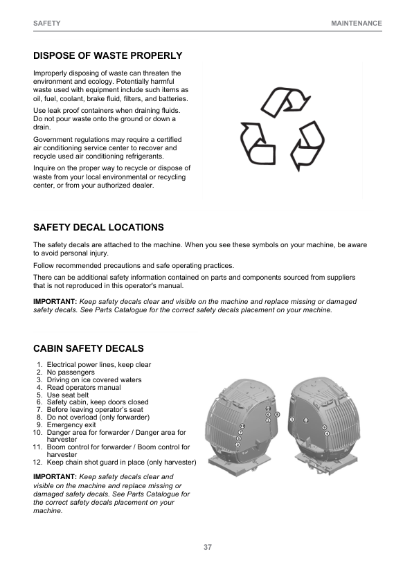 John Deere 1110E T3, 1210E T3, 1510E T3 Forwarders Operator's Manuals (F074183) - Image 2