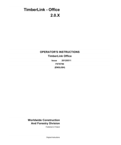 John Deere TIMBERLINK Measuring And Control Systems Operator's Manuals (F076796)