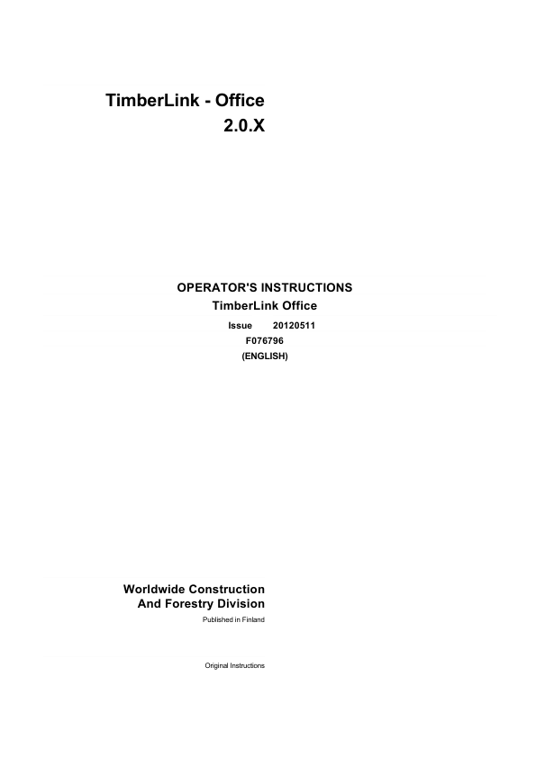 John Deere TIMBERLINK Measuring And Control Systems Operator's Manuals (F076796)
