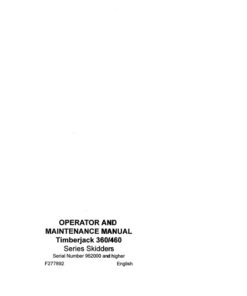 Alternative view of John Deere 360, 460 Skidders Operator's Manuals (F277892)