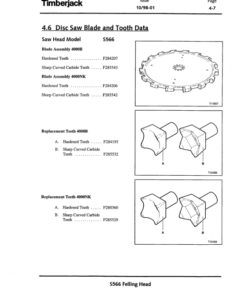 Alternative view of John Deere S566 Stt Disc Saw Felling Heads Operator's Manuals (F288076)