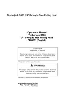 John Deere 24 INCH Stt Disc Saw Felling Heads Operator's Manuals (F288081)