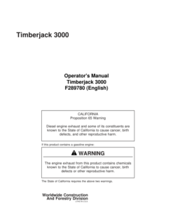 John Deere TJ3000 Measuring And Control Systems Operator's Manuals (F289780)