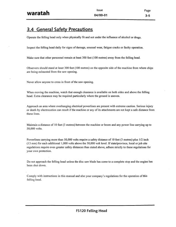 John Deere FS120 Stt Disc Saw Felling Heads Operator's Manuals (F295403) - Image 2
