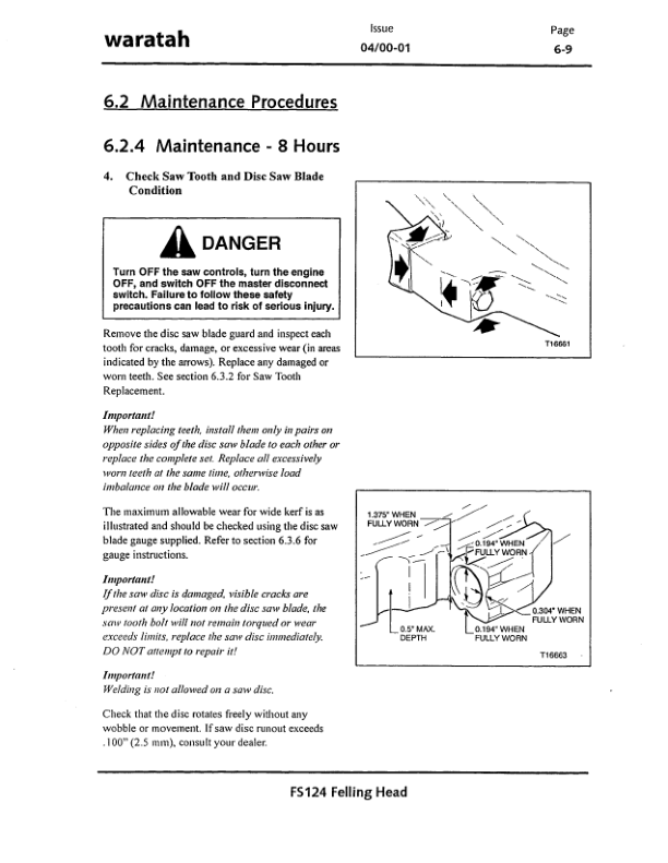 John Deere FS124 Stt Disc Saw Felling Heads Operator's Manuals (F295407) - Image 2