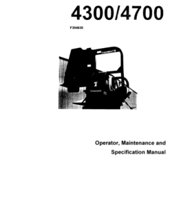 Alternative view of John Deere 4300, 4700 Delimbers Operator's Manuals (F304630)