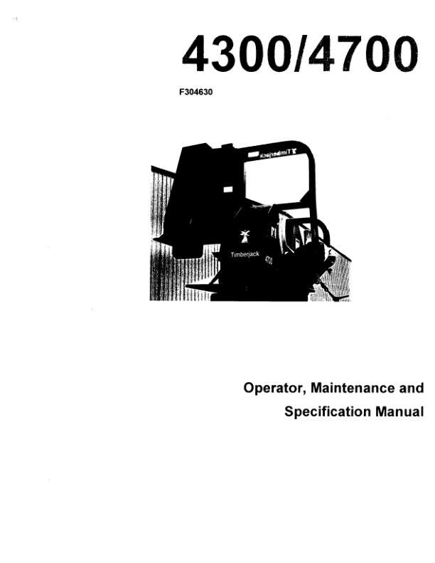 John Deere 4300, 4700 Delimbers Operator's Manuals (F304630) - Image 2