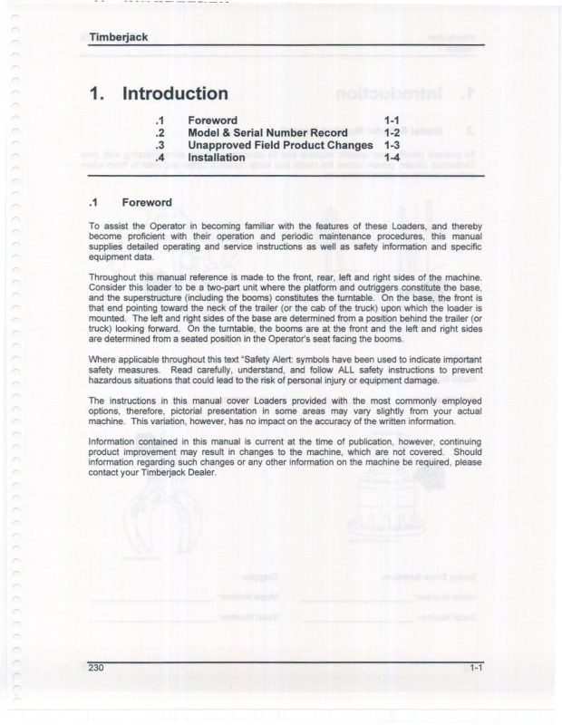 John Deere 230 Knuckleboom Loader Operator's Manuals (F306363) - Image 2