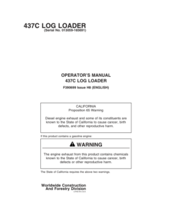 John Deere 437C Knuckleboom Loader Operator's Manuals (F390699)