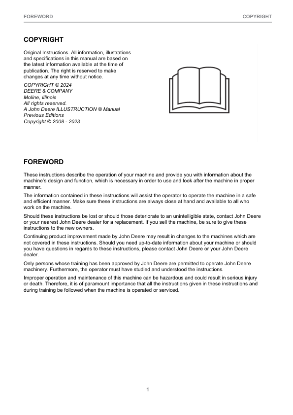 John Deere 1910E Forwarders Operator's Manuals (F710966) - Image 2