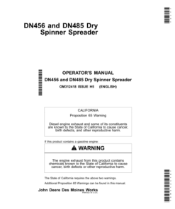 John Deere DN456 & DN485 Dry Spinner Spreaders Operator's Manual (OM312418)