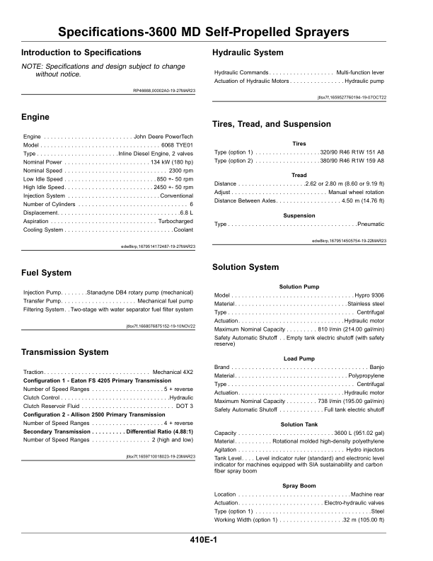John Deere 2900, 3300, 3300 GD, 3300 MD, 3600 MD Sprayers, MAF 5000 Nutrient Applicators Operator's Manual (OM45307) - Image 2