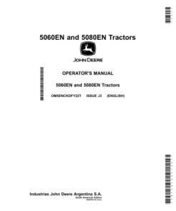 John Deere 5060EN, 5080EN Tractors Operator's Manual (OM5ENCKDFY22T)