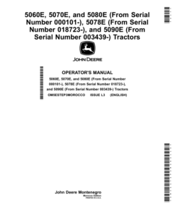 John Deere 5060E, 5070E, 5080E (000101-), 5078E (018723-), 5090E (003439-) Tractors (Morocco version) Operator's Manual (OM5ESTEP3MOROCCO)