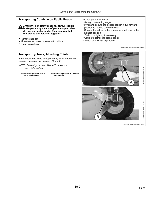 John Deere W330 Combines Operator's Manual (OM5SR14436) - Image 3