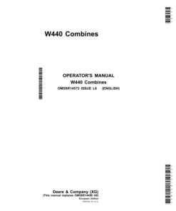 John Deere W440 Combines Operator's Manual (OM5SR14572)