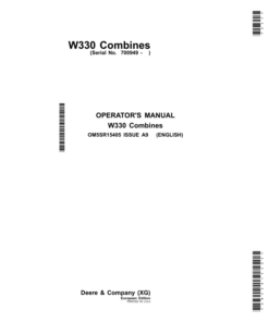 John Deere W330 Combines Operator's Manual (OM5SR15405)