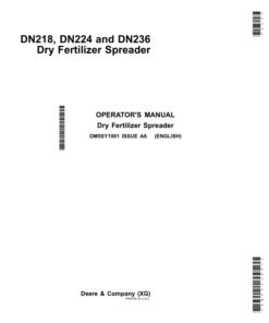 John Deere DN218, DN224 & DN236 Dry Fertilizer Spreaders Operator's Manual (OM5SY1001)