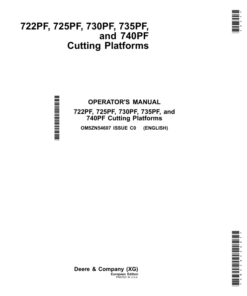 John Deere 722PF, 725PF, 730PF, 735PF, 740PF Cutting Platforms Operator's Manual (OM5ZN54607)