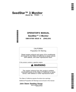 John Deere SeedStar 3 Monitors (North American) Operator's Manual (OMA107898)