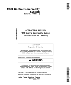 John Deere 1990 Central Commodity System (770101-) (North America) Operator's Manual (OMA107933)