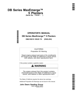 John Deere DB Series MaxEmerge 5 Planters (North American) Operator's Manual (OMA108210)