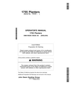 John Deere 1755 Planters (North American) Operator's Manual (OMA108285)