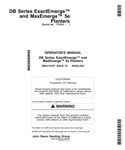 John Deere DB Series ExactEmerge, MaxEmerge 5e Planters Operator's Manual (OMA110767)