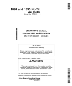 John Deere 1890 & 1895 SFP No-Till Air Drills Operator's Manual (OMA111137)