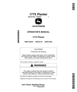 John Deere 1775 Planters Operator's Manual (OMA120445)