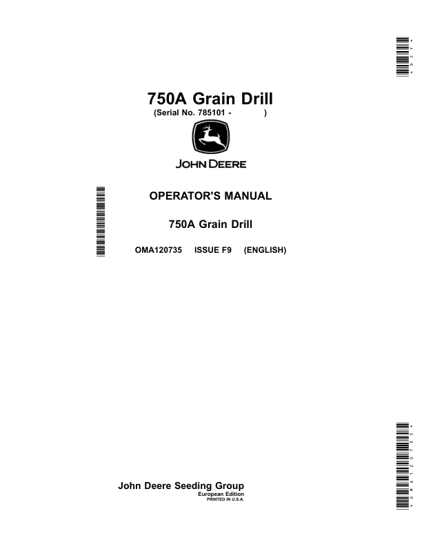John Deere 750A Grain Drill Operator's Manual (OMA120735)