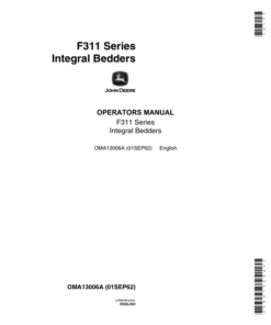 John Deere F311 Series Integral Bedders Operator's Manual (OMA13006A)