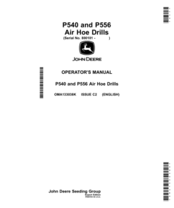 John Deere P540, P556Air Hoe Drills (800101-) (Kazakh Export Edition) Operator's Manual (OMA133038K)