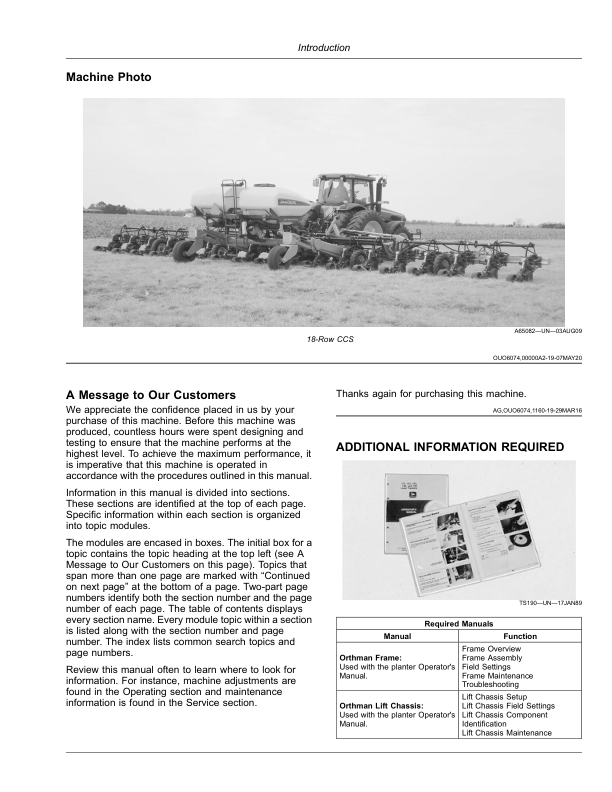 John Deere Deere/Orthman Planter with MaxEmerge 5 Seed Meter (795101-) (North American) Operator's Manual (OMA133377) - Image 3