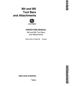 John Deere M4, M5 Toolbar, Attachments Operator's Manual (OMA13348)