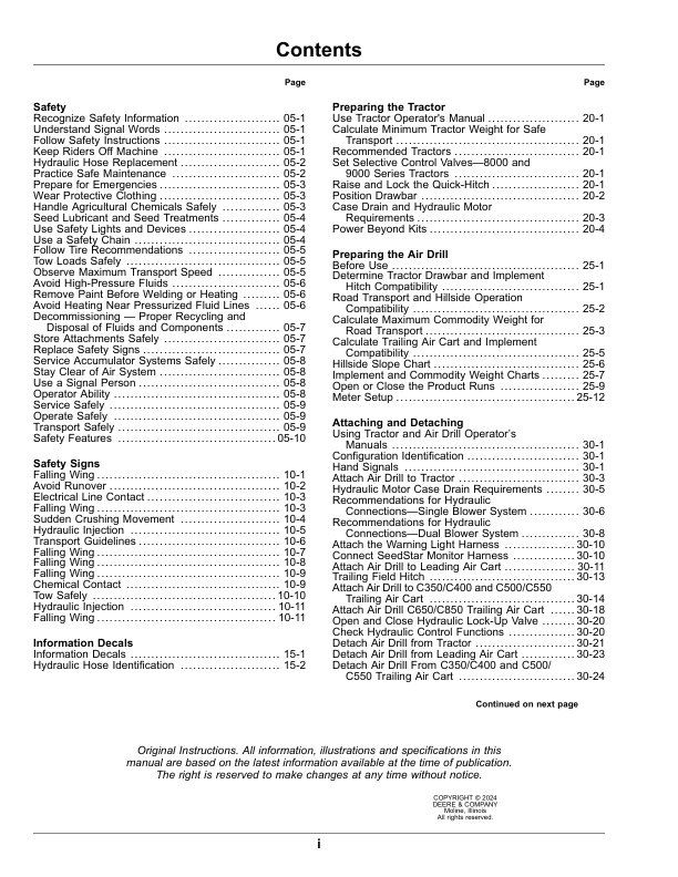John Deere P540, P556Air Hoe Drills (Serial No. 810101-) (North American) Operator's Manual (OMA142844) - Image 2
