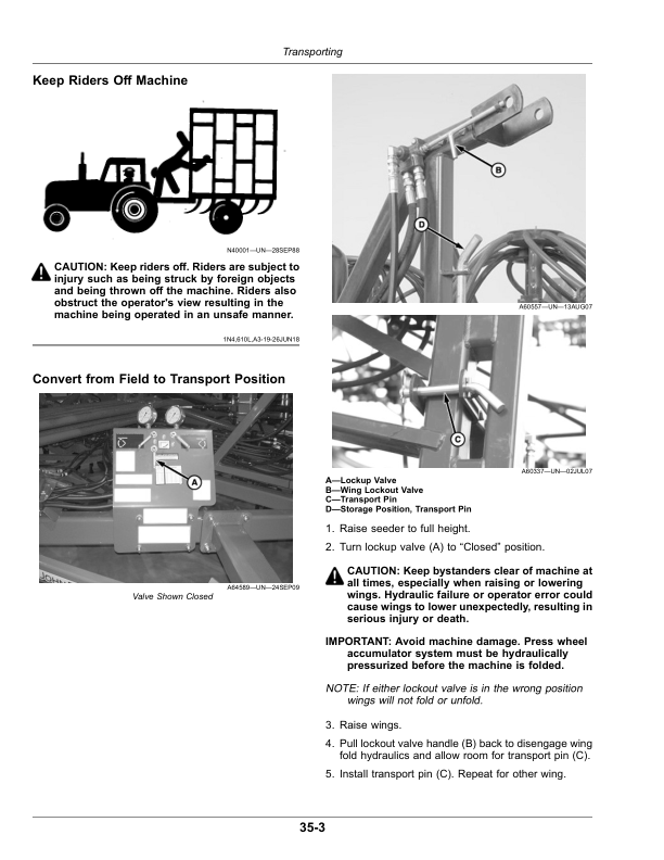 John Deere P540, P556Air Hoe Drills (Serial No. 810101-) (North American) Operator's Manual (OMA142844) - Image 3