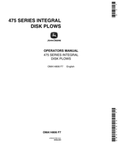 John Deere 475 Series Integral Disk Plows Operator's Manual (OMA14806)