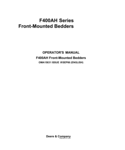 John Deere F400AH Series Front-Mounted Integral Bedders Operator's Manual (OMA15631)