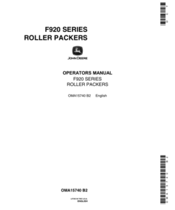 John Deere F920 Series Roller Packers Operator's Manual (OMA15740)