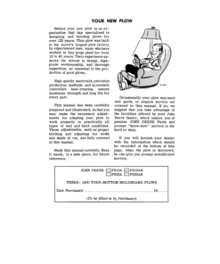 Alternative view of John Deere F610A, F610AH, F620A, F620AH Drawn Moldboard Plows Operator's Manual (OMA15742)