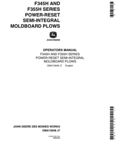 John Deere F345H, F355H Series MoldBoard Plows Operator's Manual (OMA15948)
