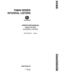 John Deere F886N Series Integral Listers Operator's Manual (OMA16638)