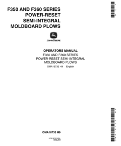 John Deere F350, F360 Series Power-Reset Semi Integral Moldboard Plows Operator's Manual (OMA16733)