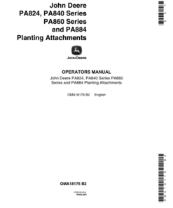 John Deere PA824, PA840 Series, PA860 Series, PA884 Planting Attachments Operator's Manual (OMA18176)