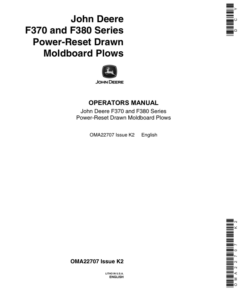 John Deere F370, F380 Moldboard Plow Operator's Manual (OMA22707)