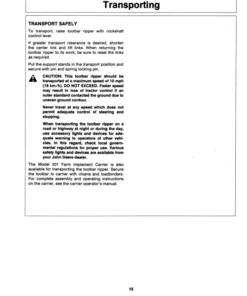 Alternative view of John Deere 55 Toolbar Ripper Operator's Manual (OMA30490)